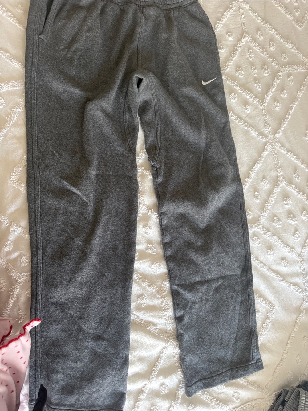 Nike Youth Dark Gray Fleece Joggers with Swoosh